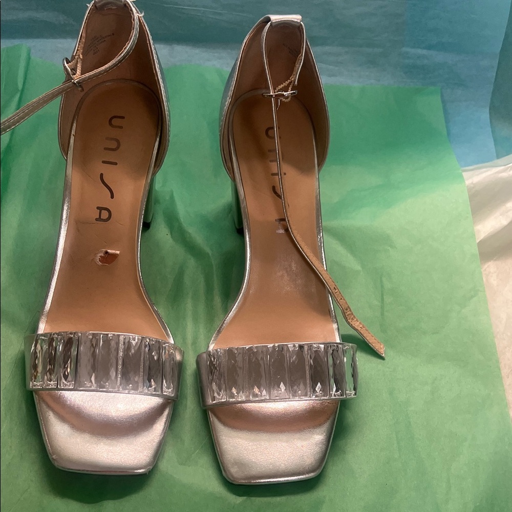 Unisa Metallic Silver Heels
